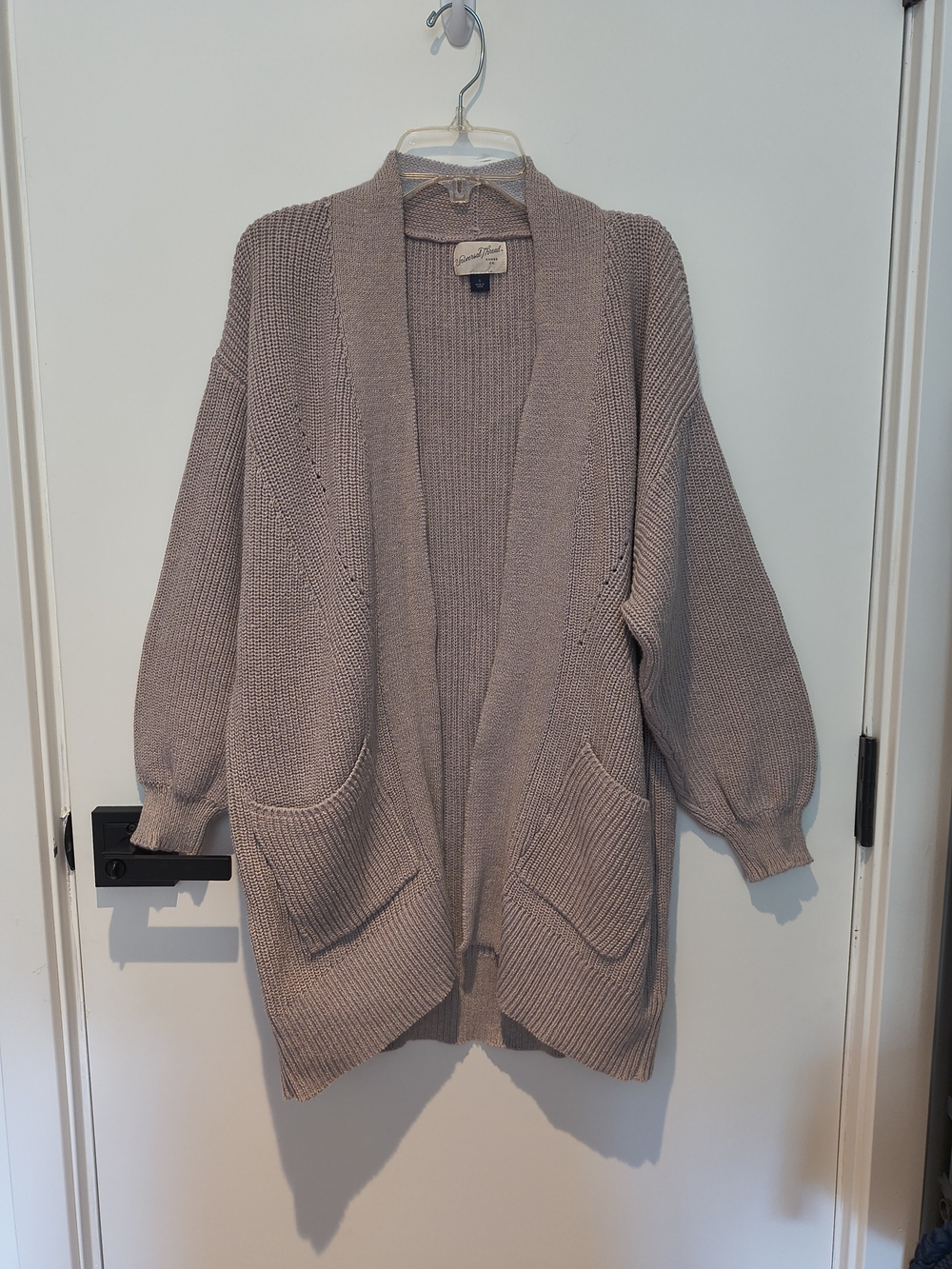 Universal Thread Taupe Open-Front Knit Cardigan